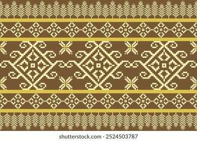 Pixel art pattern for fabric design 