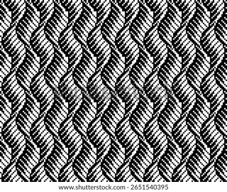 pixel art pattern fabric. The pattern is made up of many small squares, and the squares are arranged in a way that creates a sense of movement and depth.