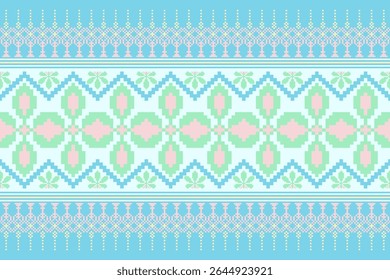 pixel art pattern with  Intricate Tribal Textile Pattern  and Ethnic Motifs