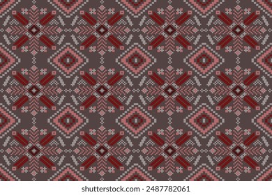 Patrón de arte de píxeles sin fisuras para tela patrón étnico geométrico sin fisuras, Fondo de pantalla de arte de patrón de píxeles Fondo, Diseño para tela, cortina, alfombra, ilustración de arte de patrón sin fisuras de geometría