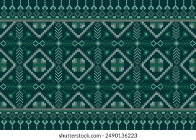 Pixel art pattern seamless for Fabric geometric ethnic pattern seamless,Pixel pattern art wallpaper Background, Design for fabric, curtain, carpet ,geometry seamless pattern art illustration
