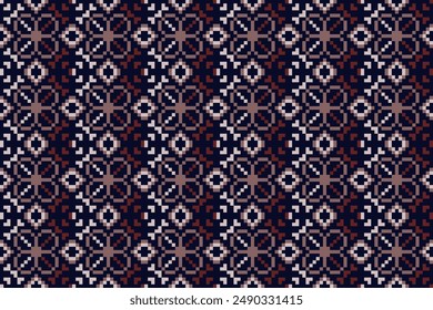 Pixel art pattern seamless for Fabric geometric ethnic pattern seamless,Pixel pattern art wallpaper Background, Design for fabric, curtain, carpet ,geometry seamless pattern art illustration