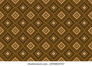 Patrón de arte de píxeles sin fisuras para tela patrón étnico geométrico sin fisuras, Fondo de pantalla de arte de patrón de píxeles Fondo, Diseño para tela, cortina, alfombra, ilustración de arte de patrón sin fisuras de geometría