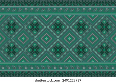 Pixel art pattern seamless for Fabric geometric ethnic pattern seamless,Pixel pattern art wallpaper Background, Design for fabric, curtain, carpet ,geometry seamless pattern art illustration