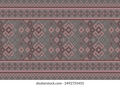 Pixel-Kunst-Muster nahtlos für Stoff geometrische ethnische Muster nahtlos, Pixel-Muster-Kunst-Bildschirmhintergrund Hintergrund, Design für Stoff, Vorhang, Teppich, Geometrie nahtlose Muster-Kunst-Illustration