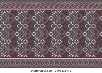 Pixel art pattern seamless for Fabric geometric ethnic pattern seamless,Pixel pattern art wallpaper Background, Design for fabric, curtain, carpet ,geometry seamless pattern art illustration
