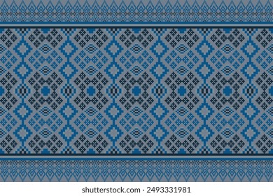 Pixel art pattern seamless for Fabric geometric ethnic pattern seamless,Pixel pattern art wallpaper Background, Design for fabric, curtain, carpet ,geometry seamless pattern art illustration