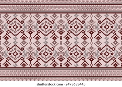 Pixel art pattern seamless for Fabric geometric ethnic pattern seamless,Pixel pattern art wallpaper Background, Design for fabric, curtain, carpet ,geometry seamless pattern art illustration
