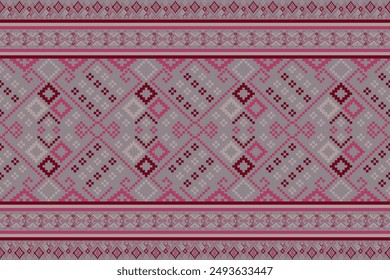 Pixel art pattern seamless for Fabric geometric ethnic pattern seamless,Pixel pattern art wallpaper Background, Design for fabric, curtain, carpet ,geometry seamless pattern art illustration