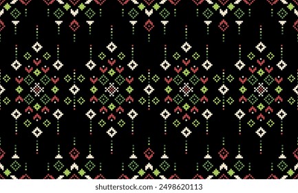 Pixel art pattern seamless for Fabric geometric ethnic pattern seamless,Pixel pattern art wallpaper Background, Design for fabric, curtain, carpet ,geometry seamless pattern art illustration