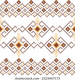 Pixel padrão de arte sem costura para tecido geométrico padrão étnico sem costura, Pixel padrão arte papel de parede fundo, Design para tecido, cortina, tapete, geometria sem costura padrão arte ilustração, vetor