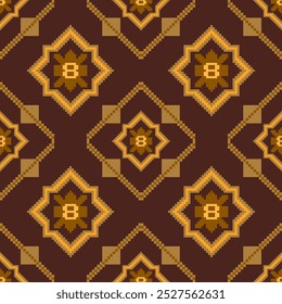 Pixel art pattern seamless for fabric geometric ethnic pattern seamless, design for fabric, textile, illustrations, needlework 