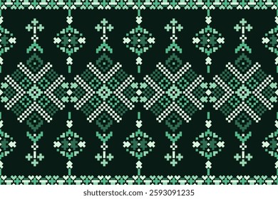 Pixel art pattern seamless for Fabric geometric ethnic pattern seamless,Pixel pattern art wallpaper Background, Design for fabric, curtain, carpet ,geometry seamless pattern art illustration