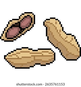 pixel art of pea nut snack food isolated background