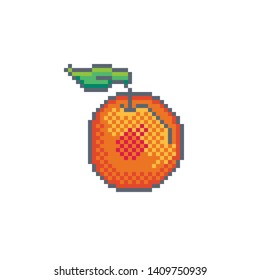 Pixel art peach icon.
Vector design for web design, mobile app, stickers and games.
