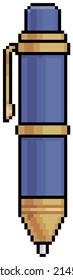 Icono de vector de lápiz de arte para juego de 8 bits en fondo blanco
 