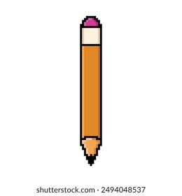 Pixel art pencil vector design. illustration 8 bit with white background