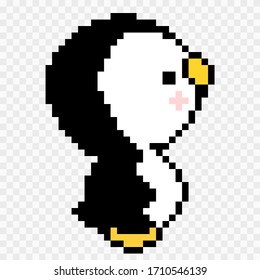 Ilustración vectorial del pingüino de arte pixel