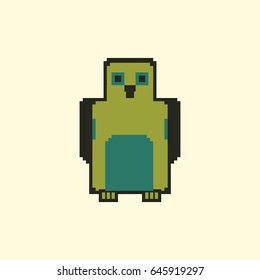 Pixel art penguin vector illustration