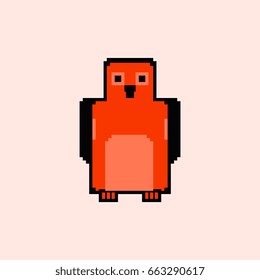Pixel art penguin vector illustration