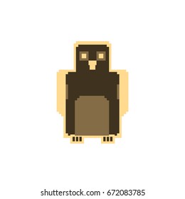 Pixel art penguin vector illustration