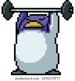 pixel art of penguin work out