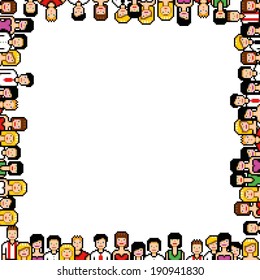 Pixel Art People Frame Vector Illustration Stock Vector (royalty Free 