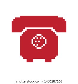 Pixel art phone logo design.