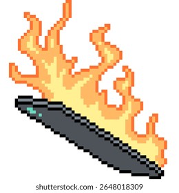pixel art da tela do telefone no fundo isolado do fogo
