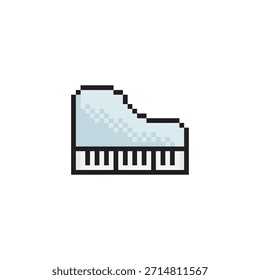 Pixel Art Piano Icono de Vector de 8 bits para el logotipo del juego de computadora