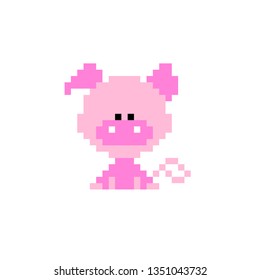 pixel art pig