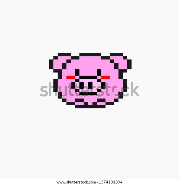 Pixel Art Pig Stock Vector (Royalty Free) 1374131894 | Shutterstock