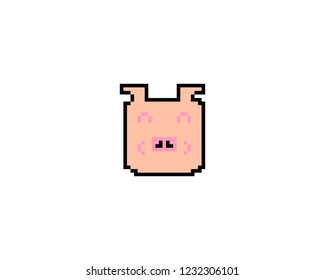 pixel art pig head