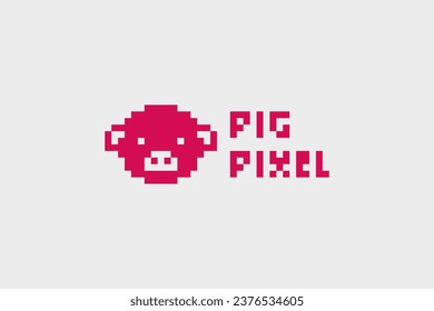Pixel art Logo de la cabeza de la cuna ilustración vectorial