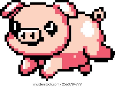 Pixel art Pig. Pixelated Pig. Farm barn pig animal icon pixelated for the pixel art game and icon for website and video game. old school retro.