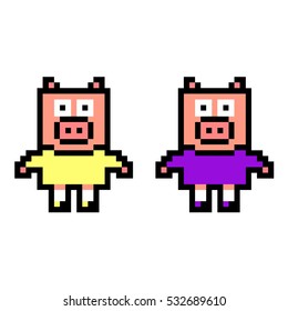 pixel art pigs