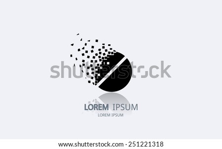 Pixel art pill logo. Vector logotype design.
