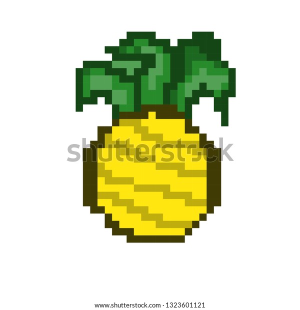 Pixel Art Pineapple Royalty Free Stock Image