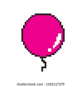 pixel art pink balloons