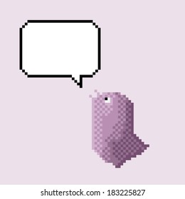 Pixel Art Pink Bird