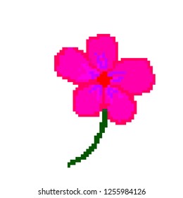 pixel art of pink flower