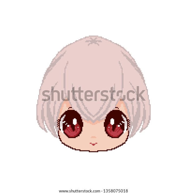 Pixel Art Pink Haired Cute Boy Image Vectorielle De Stock Libre De Droits