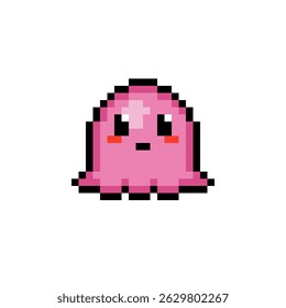 Pixel art pink slime monster