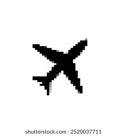 pixel art plane icon vector flat