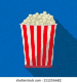 Pixel Art Popcorn Symbol, Vektorgrafik