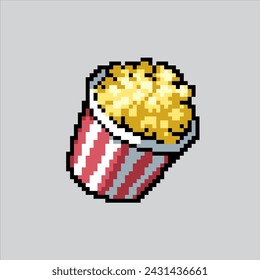 Pixel art Popcorn. Pixelated Cinema Popcorn. Popcorn
for the pixel art game and icon for website