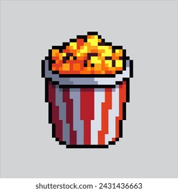 Pixel art Popcorn. Pixelated Cinema Popcorn. Popcorn
for the pixel art game and icon for website