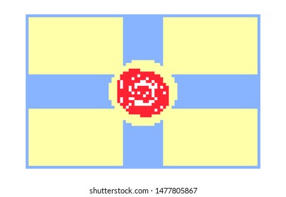 Pixel art postcard on white background vector illustration