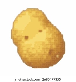 Pixel Art Potato einzeln auf weißem Hintergrund