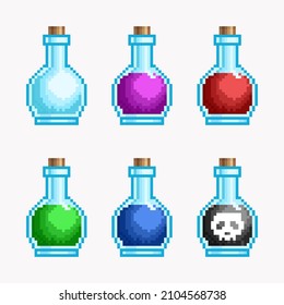 Pixel art potion bottle collection